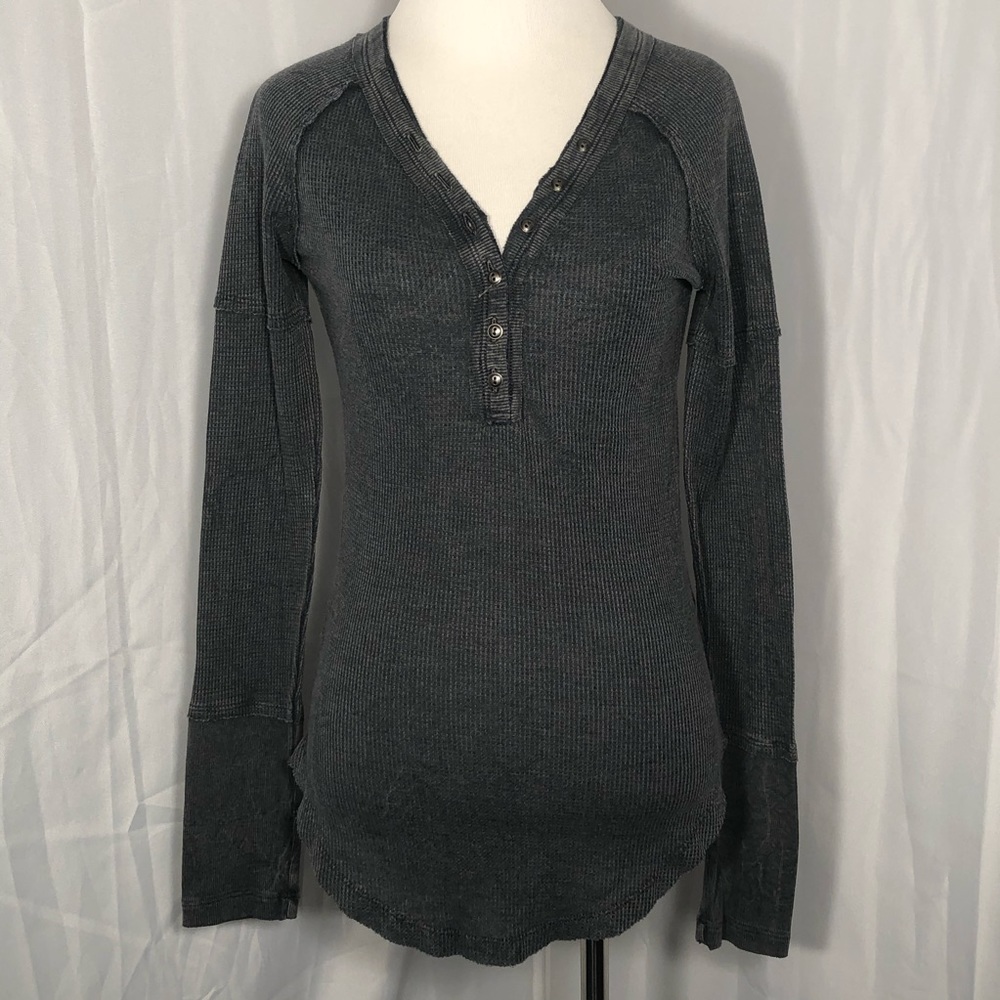 Melrose and Market Gray Waffle Long Sleeve